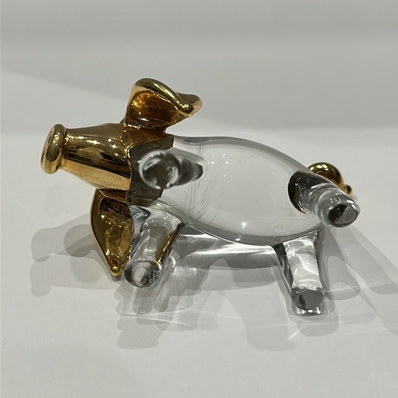 Glass Pig Gold Dipped Figure Trinket - Picture 5 of 7
